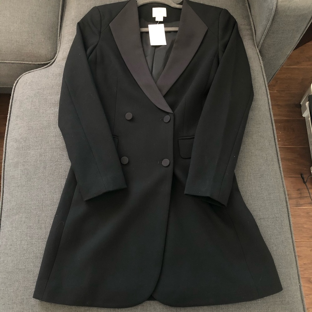 H&M Blazer Longline Black Blazer Double Breast